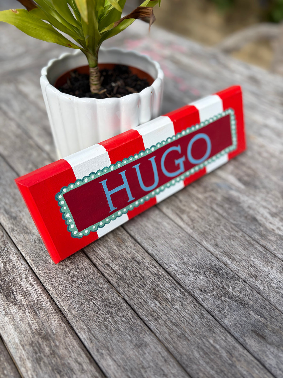 RED STRIPE - NAME PLAQUE