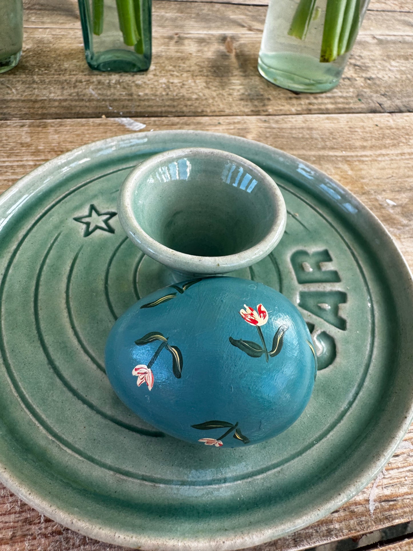 Blue tulip egg