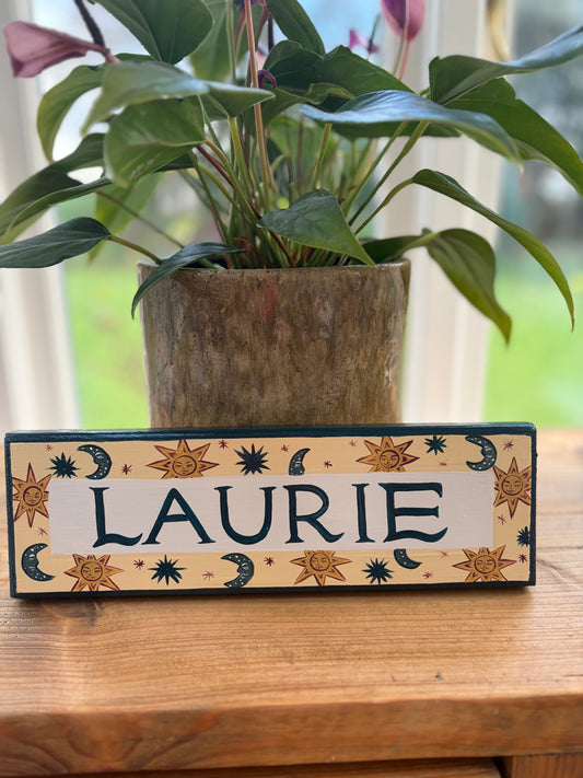 CELESTIAL WITH BLUE - NAME PLAQUE