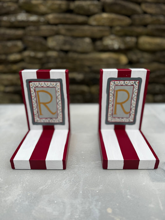 RED & WHITE STRIPE BOOKENDS