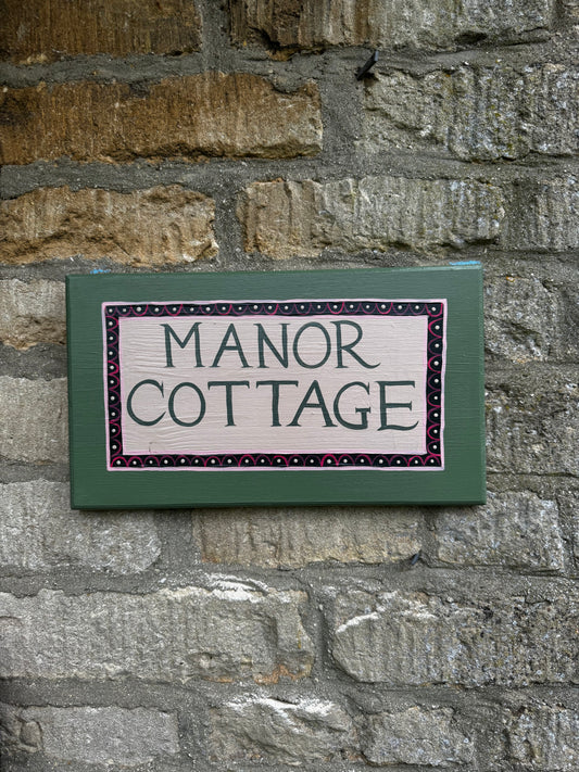 GREEN & PINK HOUSE PLAQUE