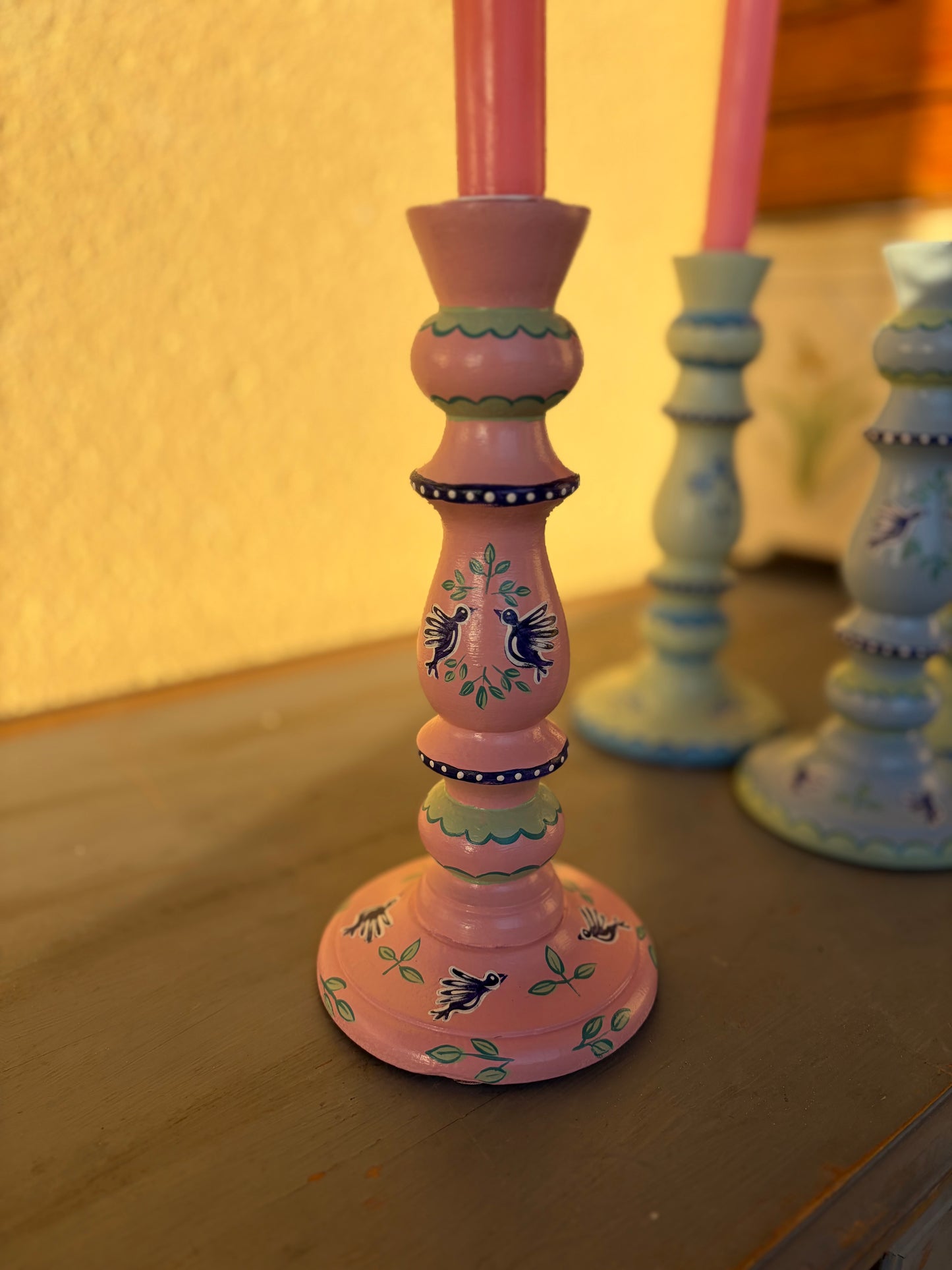 PINK BIRD - CANDLESTICK