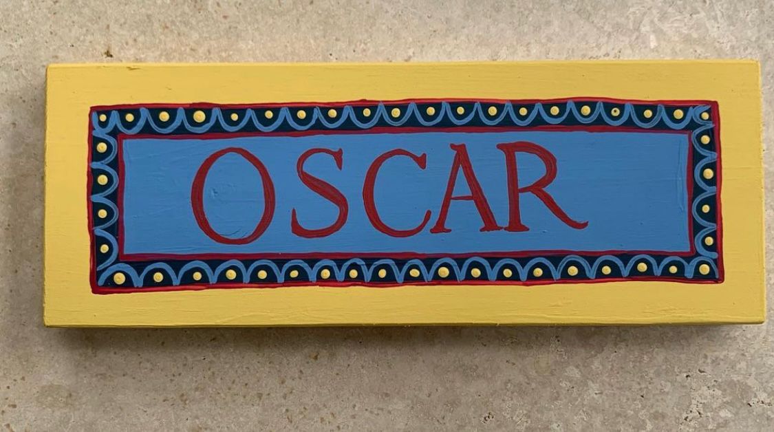 YELLOW & BLUE - NAME PLAQUE