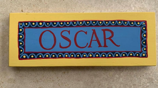 YELLOW & BLUE - NAME PLAQUE