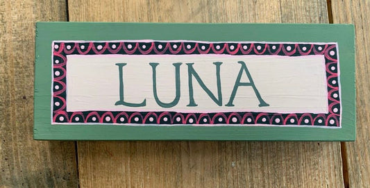 GREEN & PINK - NAME PLAQUE