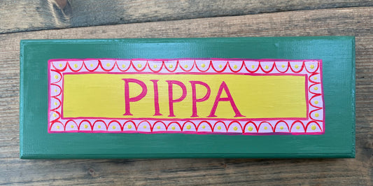 PINK & YELLOW - NAME PLAQUE