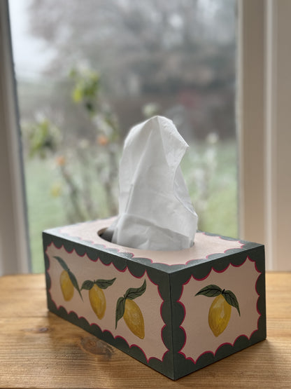 LARGE LEMON TISSUE BOX - PLASTER & SMOKE