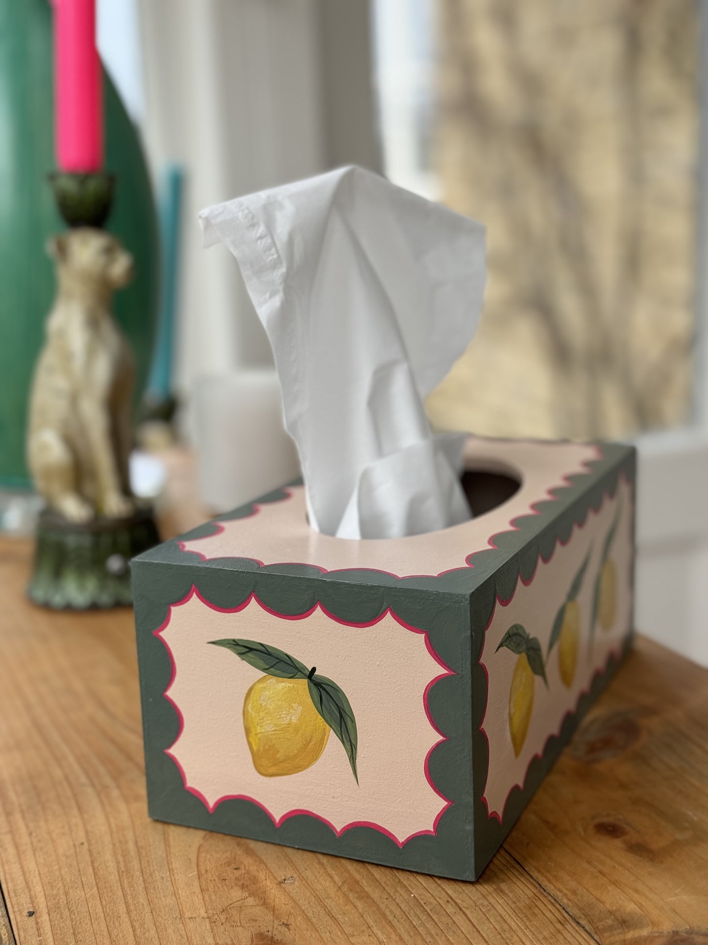 LARGE LEMON TISSUE BOX - PLASTER & SMOKE