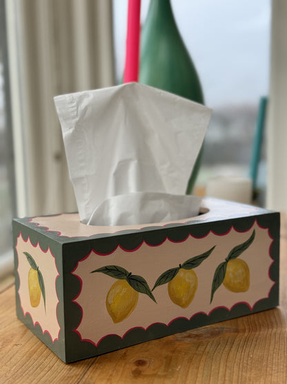 LARGE LEMON TISSUE BOX - PLASTER & SMOKE