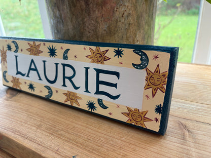 CELESTIAL WITH BLUE - NAME PLAQUE