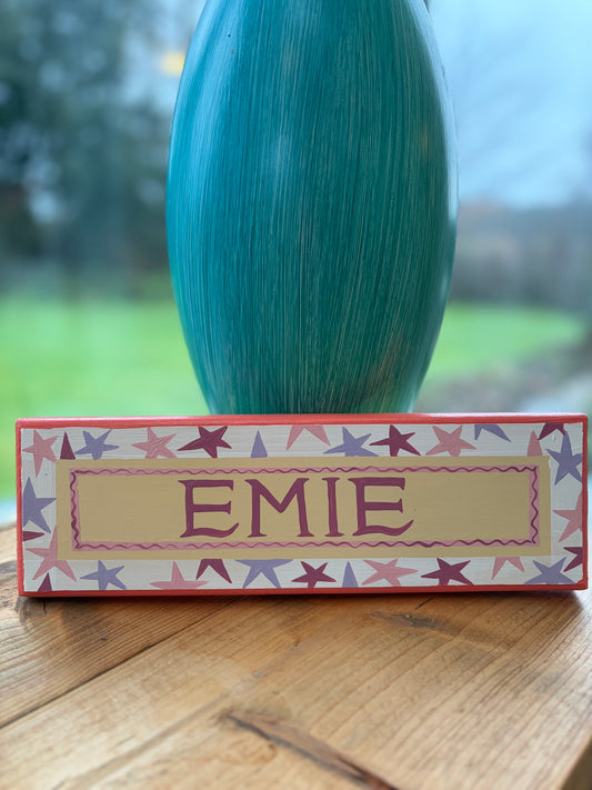 PINK & PURPLE STARS - name plaque