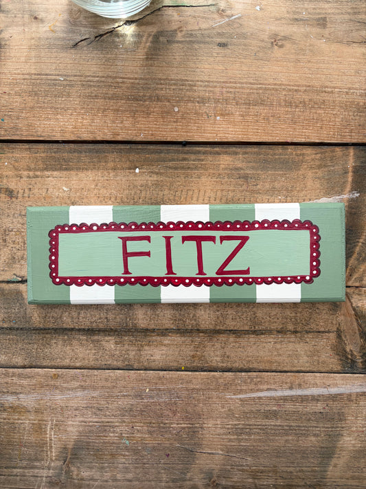 GREEN STRIPE - NAME PLAQUE