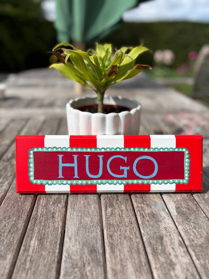 RED STRIPE - NAME PLAQUE