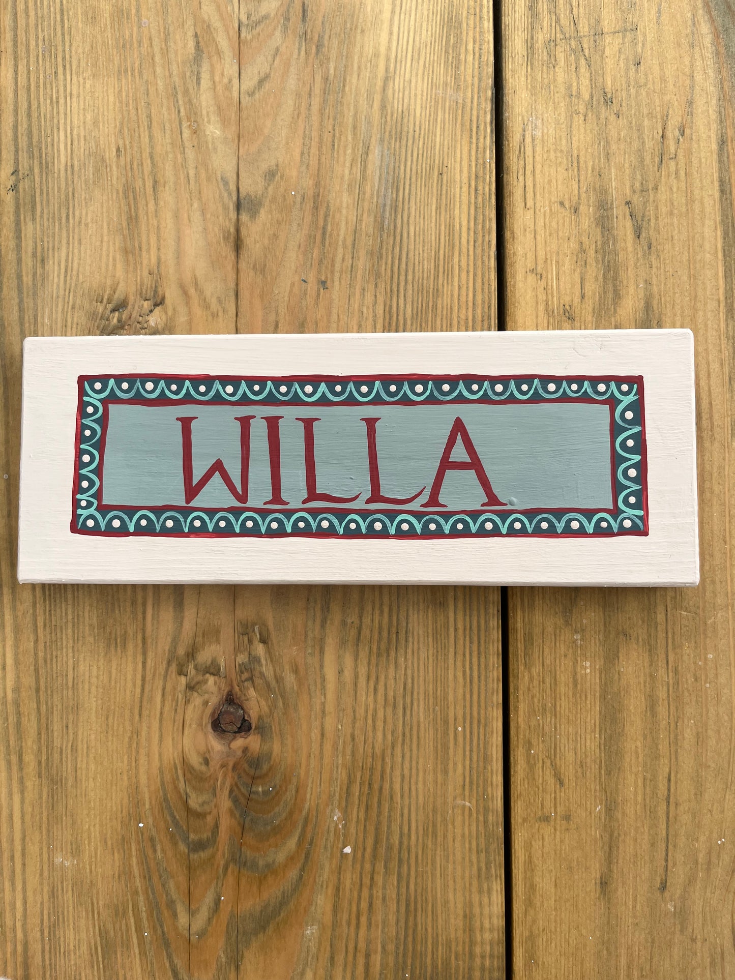 PALE PINK & BLUE NAME PLAQUE