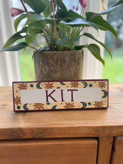 CELESTIAL WITH RED - NAME PLAQUE