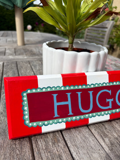 RED STRIPE - NAME PLAQUE