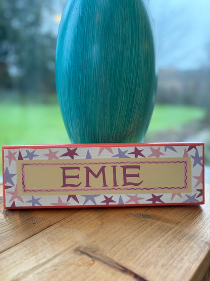 PINK & PURPLE STARS - name plaque