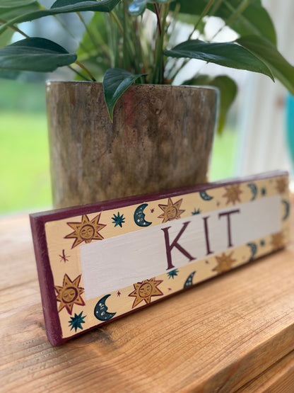 CELESTIAL WITH RED - NAME PLAQUE