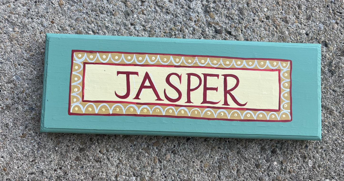 BESPOKE COLOURS DOUBLE BORDER - NAME PLAQUE
