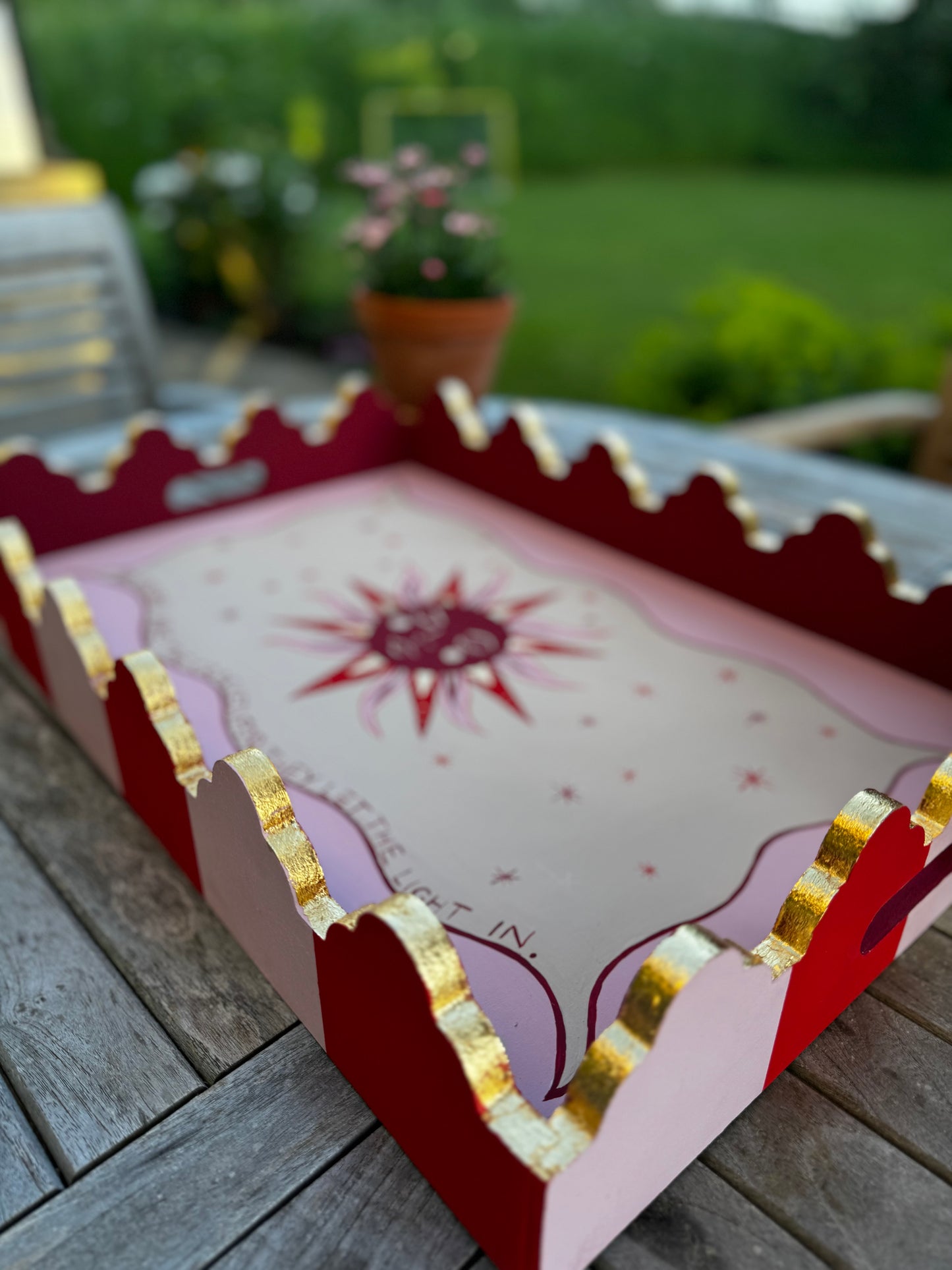 TRAY - 'SUN' IN PINK & RED