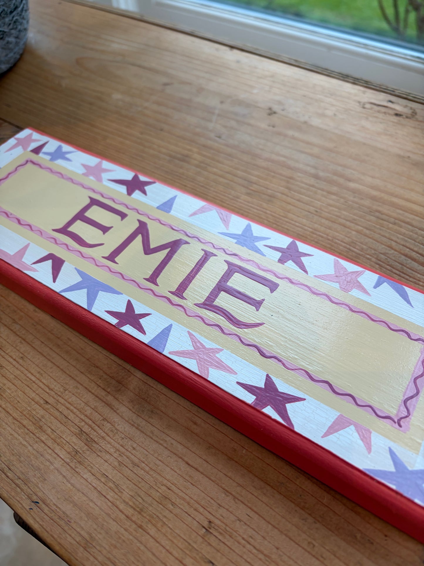 PINK & PURPLE STARS - name plaque