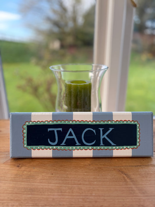 BLUE STRIPE - NAME PLAQUE