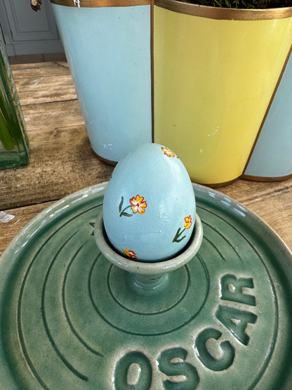 Blue flower egg