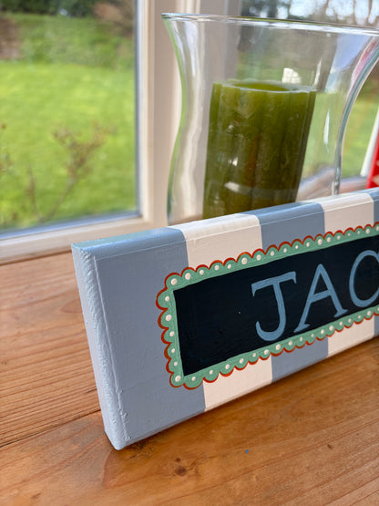 BLUE STRIPE - NAME PLAQUE