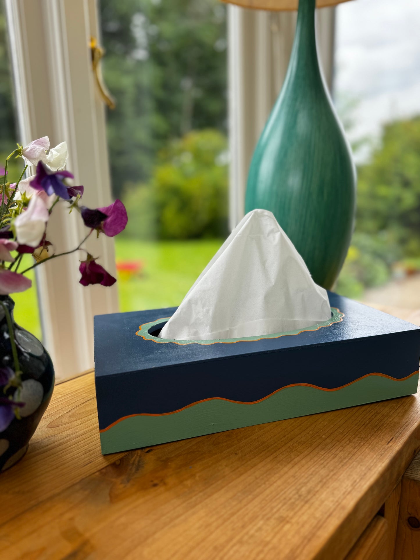 BLUE & GREEN TISSUE BOX