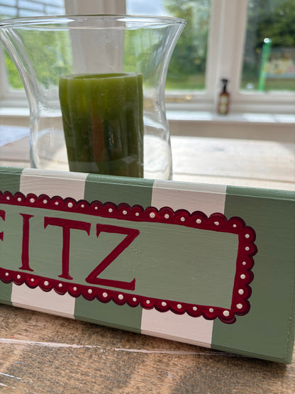 GREEN STRIPE - NAME PLAQUE