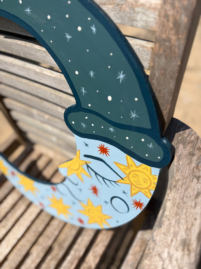 CELESTIAL MOON - BLUE & YELLOW