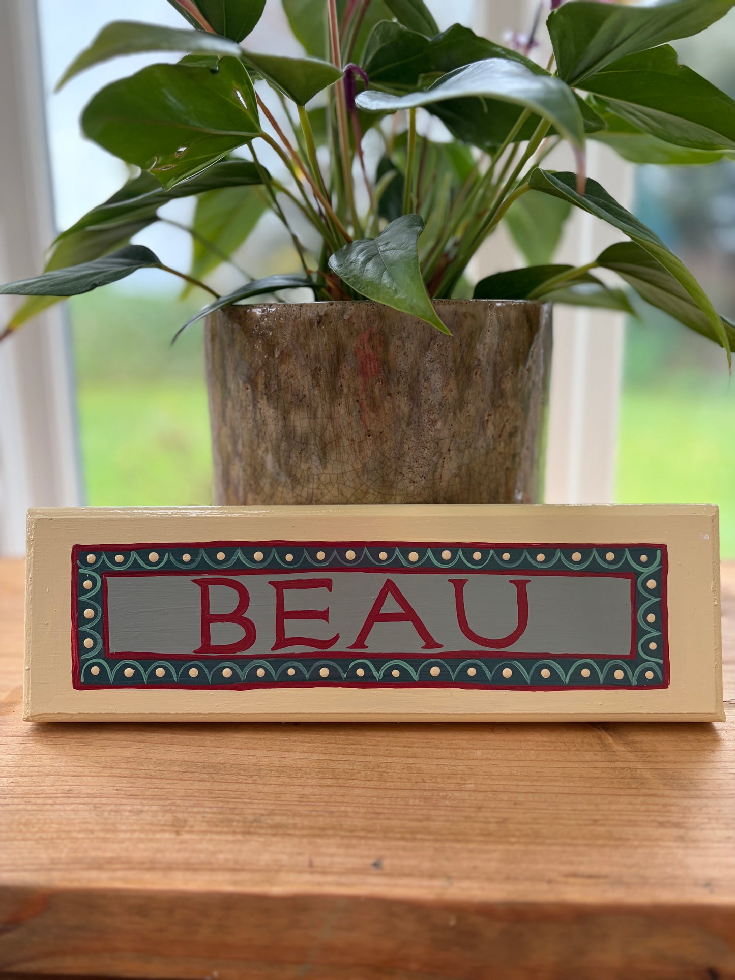 DORSET CREAM & BLUE - NAME PLAQUE