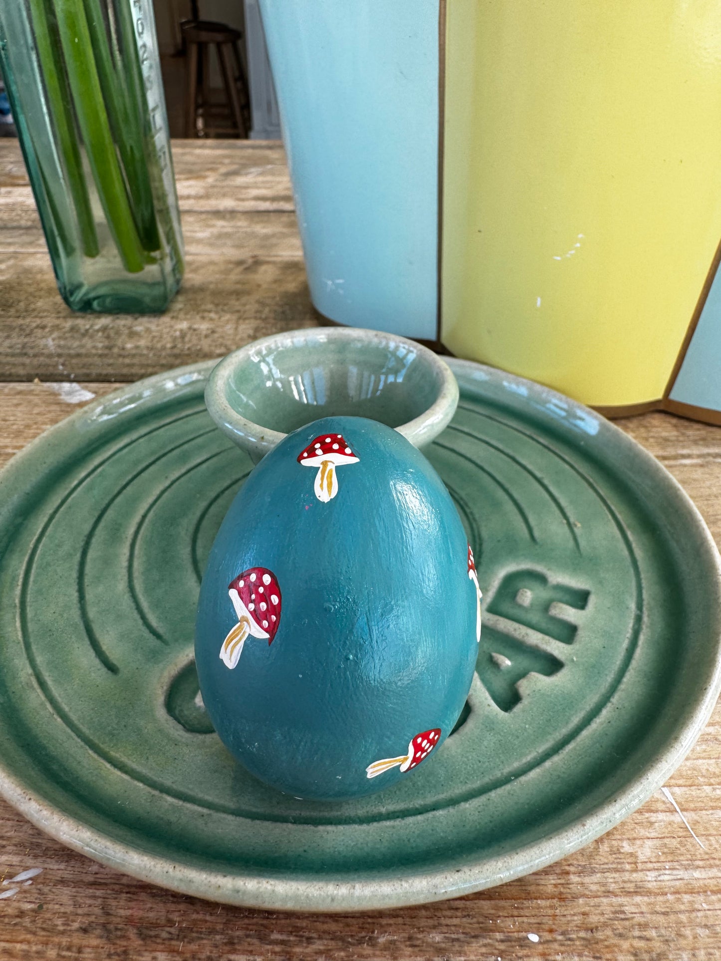 Blue toadstool egg