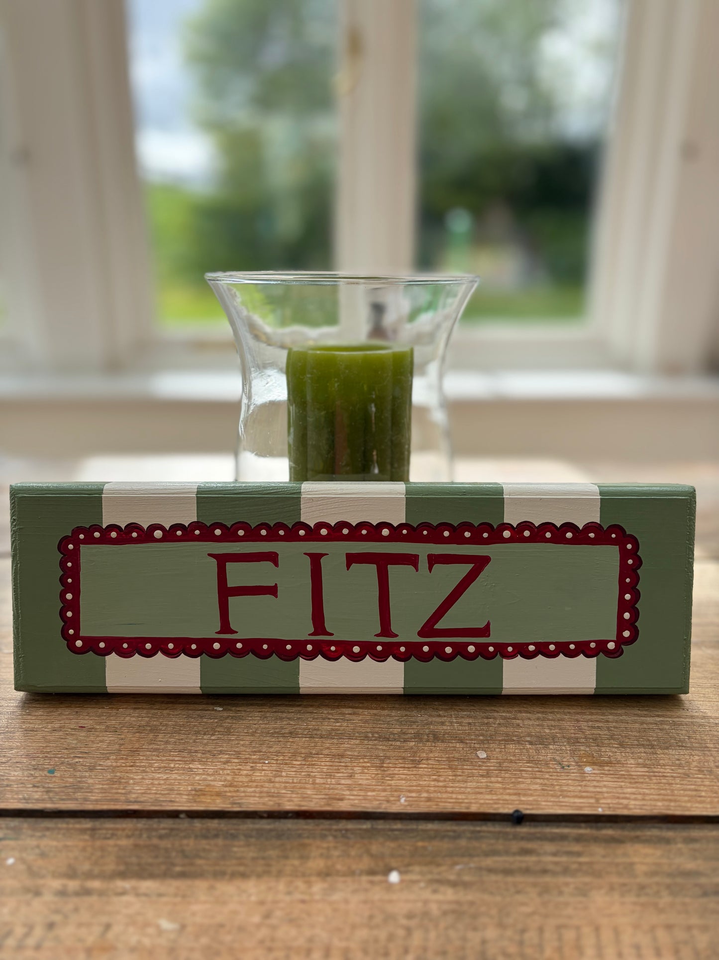 GREEN STRIPE - NAME PLAQUE