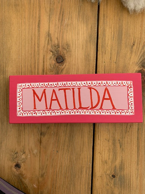 BESPOKE COLOURS DOUBLE BORDER - NAME PLAQUE