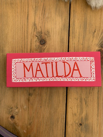 BESPOKE COLOURS DOUBLE BORDER - NAME PLAQUE