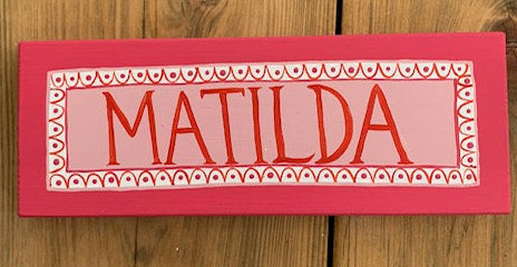 PINK & RED - NAME PLAQUE